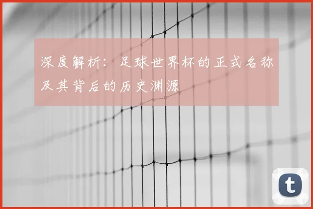 深度解析：足球世界杯的正式名称及其背后的历史渊源