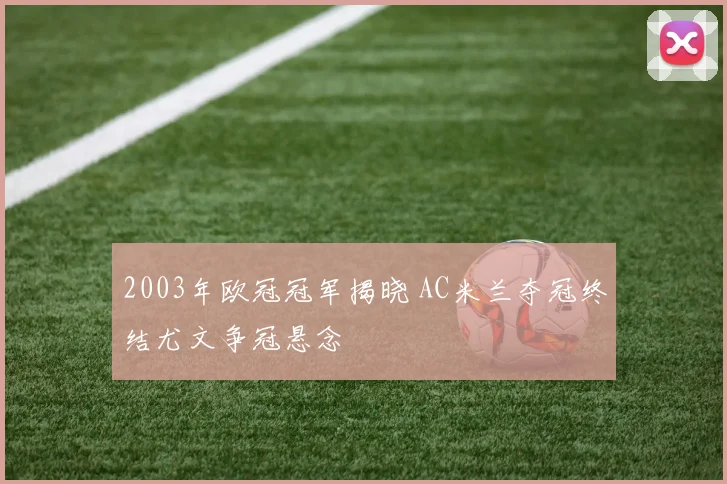 2003年欧冠冠军揭晓 AC米兰夺冠终结尤文争冠悬念